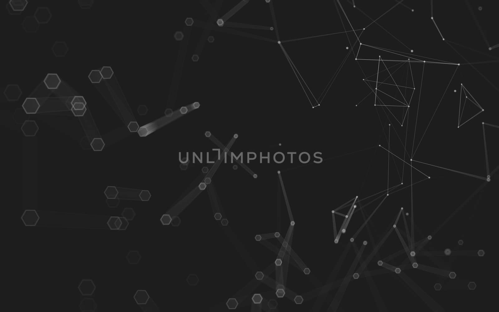 Abstract polygonal space low poly dark background with connecting dots and lines. Connection structure. 3d rendering