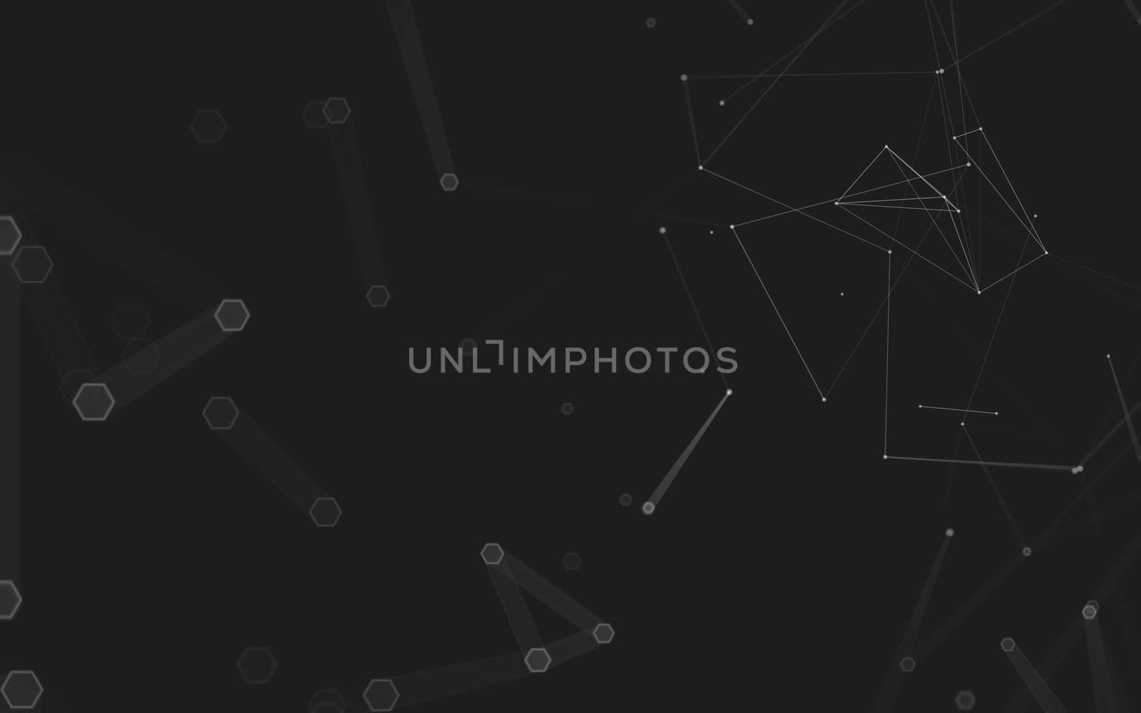 Abstract polygonal space low poly dark background, 3d rendering by teerawit