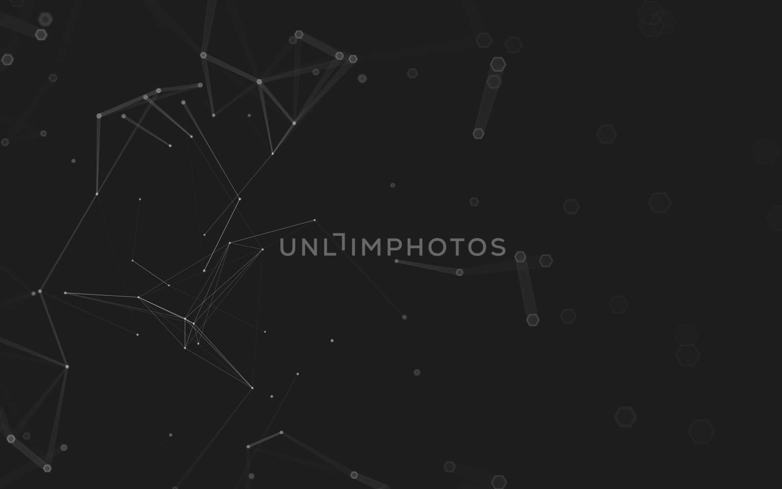 Abstract polygonal space low poly dark background with connecting dots and lines. Connection structure. 3d rendering