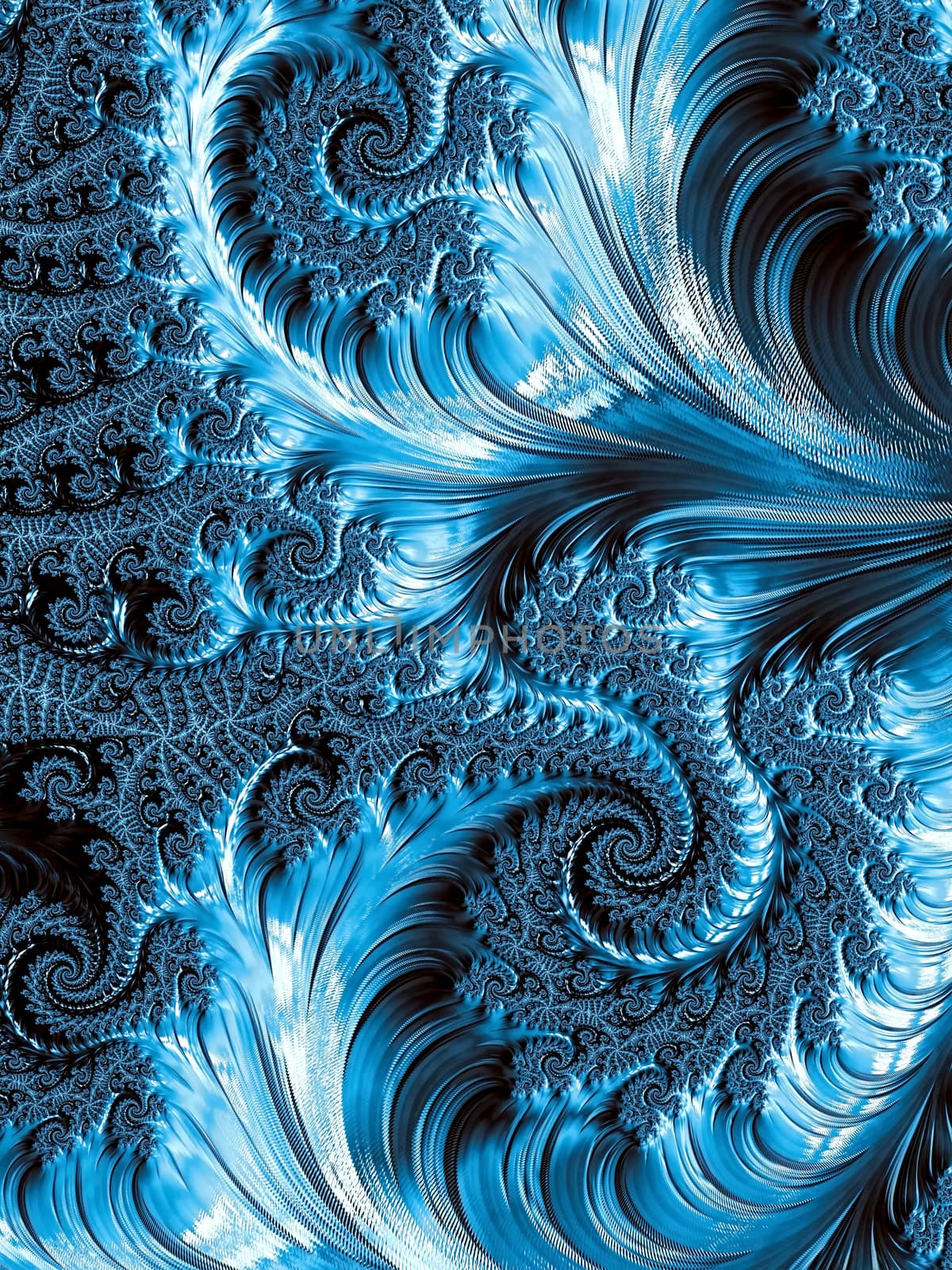 Abstract colourful background - computer-generated image. Classic fractal geometry - chaos curls and spirals, creating curlicue. Digital art for covers, puzzles, desktop wallpaper.