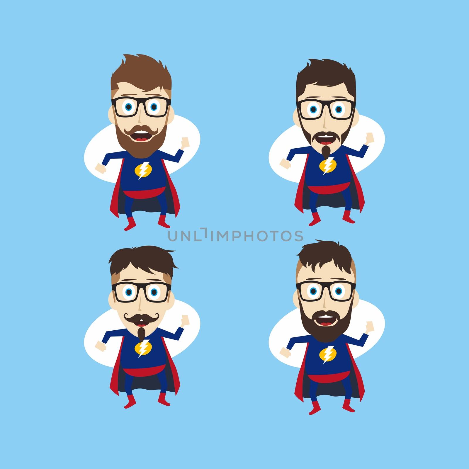 superhero cartoon character theme vector art illustration
