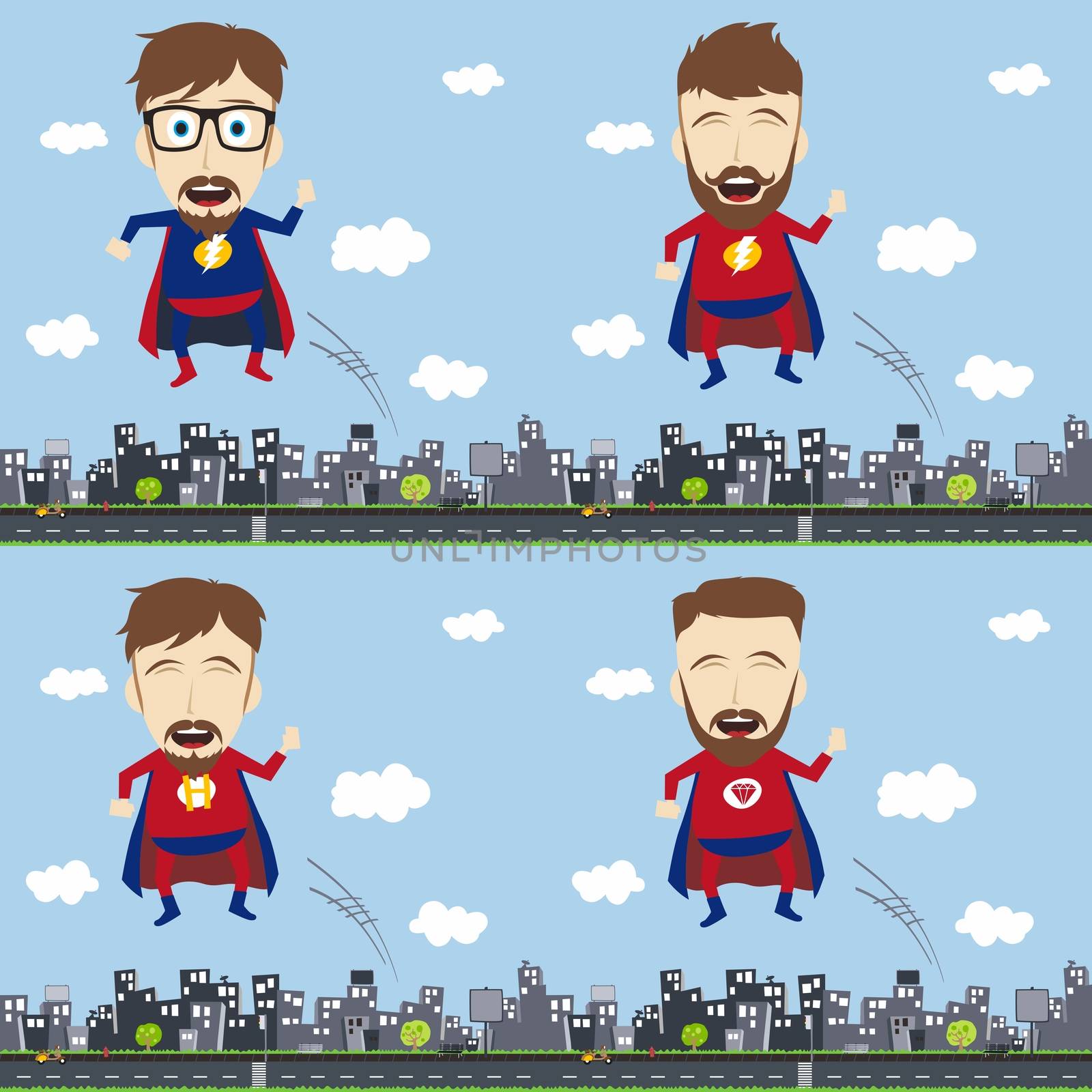 superhero cartoon by vector1st