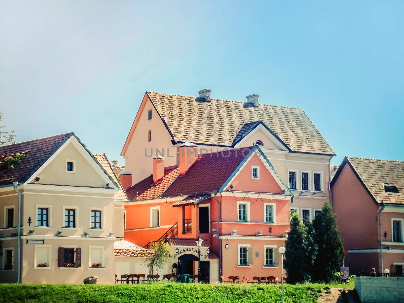 Photo of houses in cozy neighborhood 