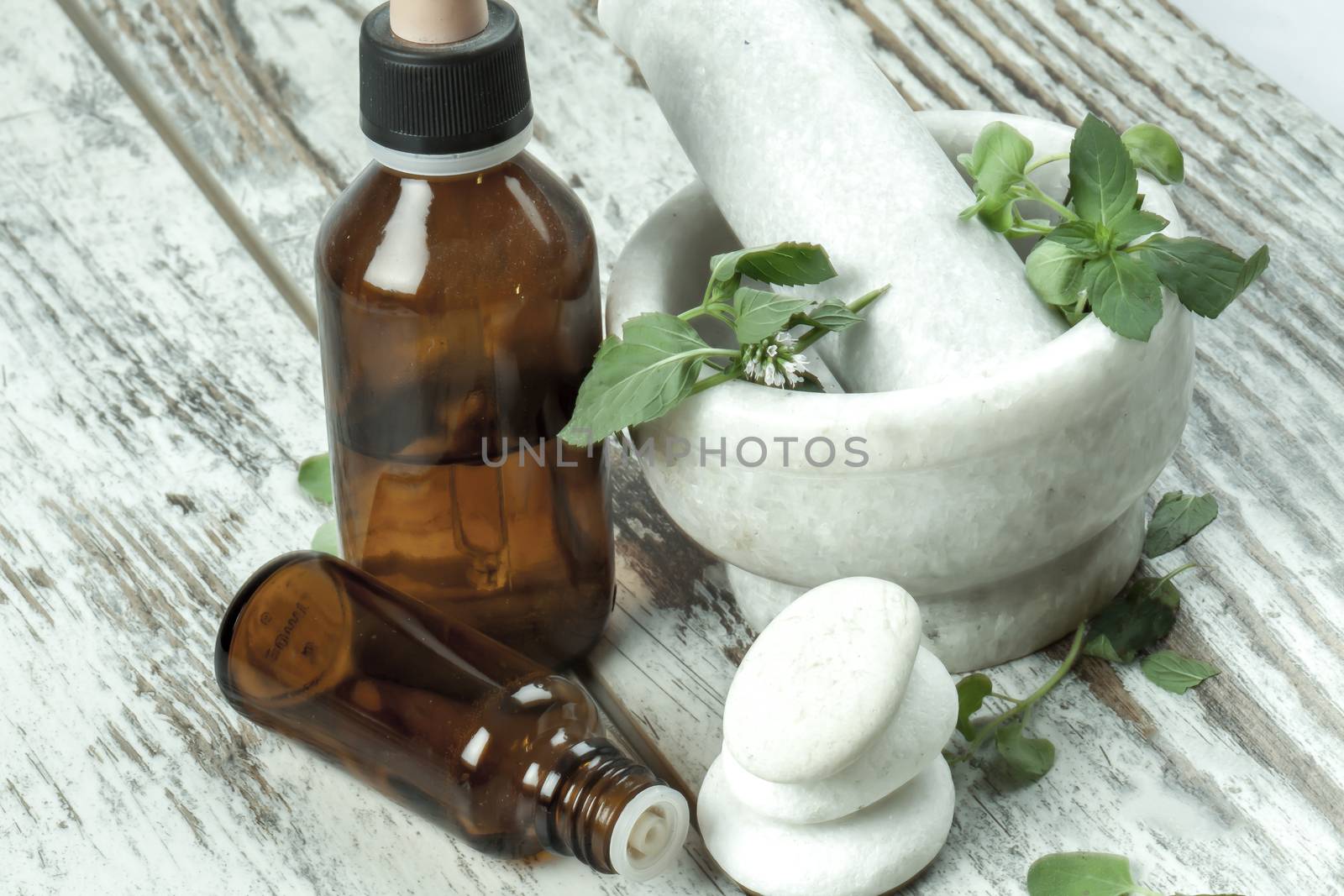 Alternative medicine with pestle by mmproduct