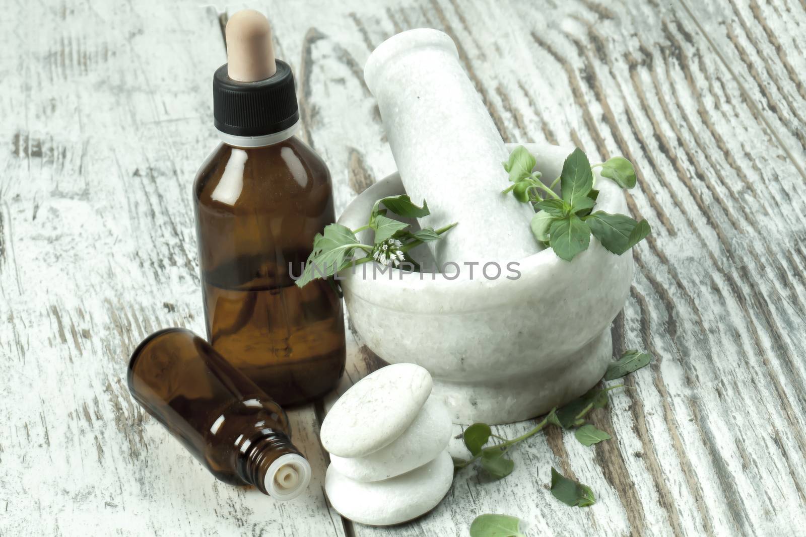 Herbal medicine and pestle by mmproduct