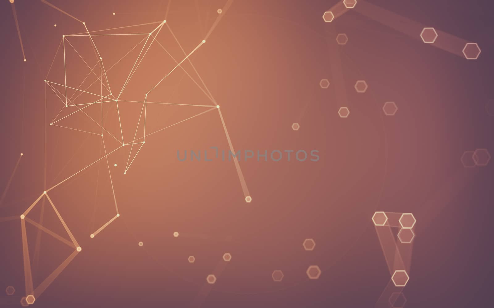 Abstract polygonal space low poly dark background with connecting dots and lines. Connection structure. 3d rendering