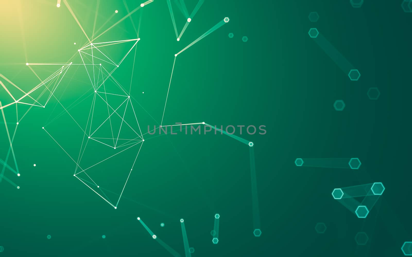 Abstract polygonal space low poly dark background with connecting dots and lines. Connection structure. 3d rendering