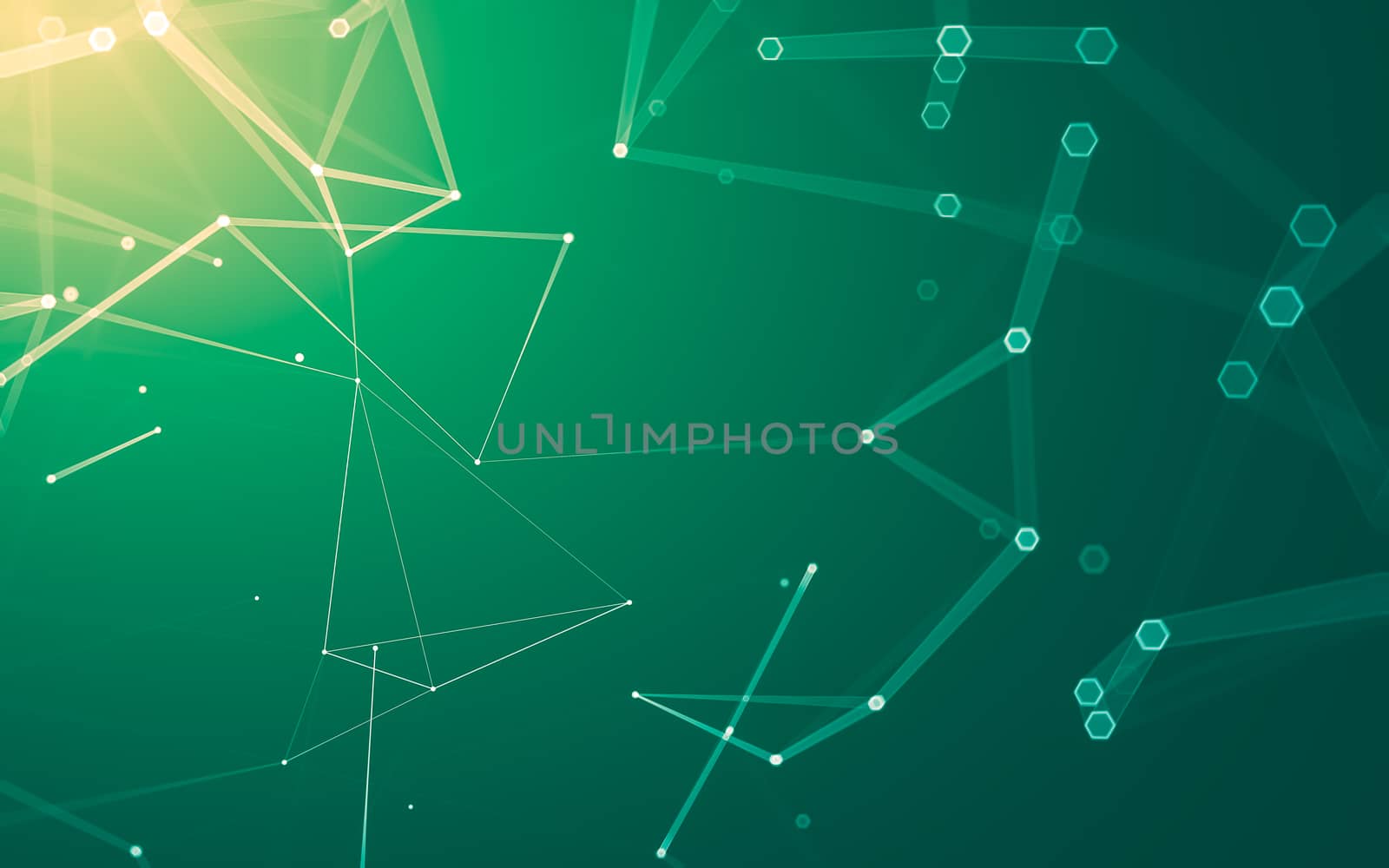 Abstract polygonal space low poly dark background with connecting dots and lines. Connection structure. 3d rendering