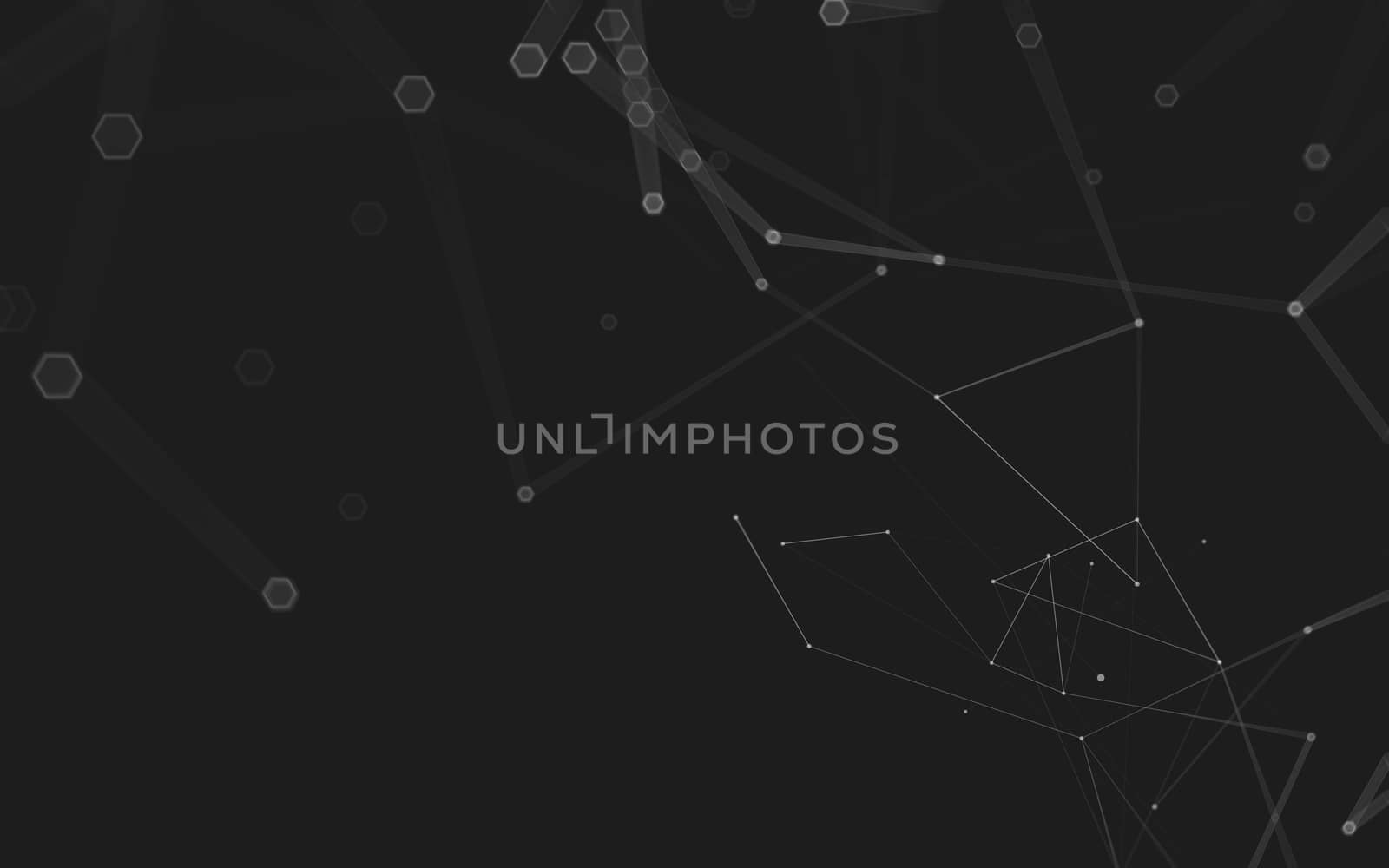 Abstract polygonal space low poly dark background with connecting dots and lines. Connection structure. 3d rendering