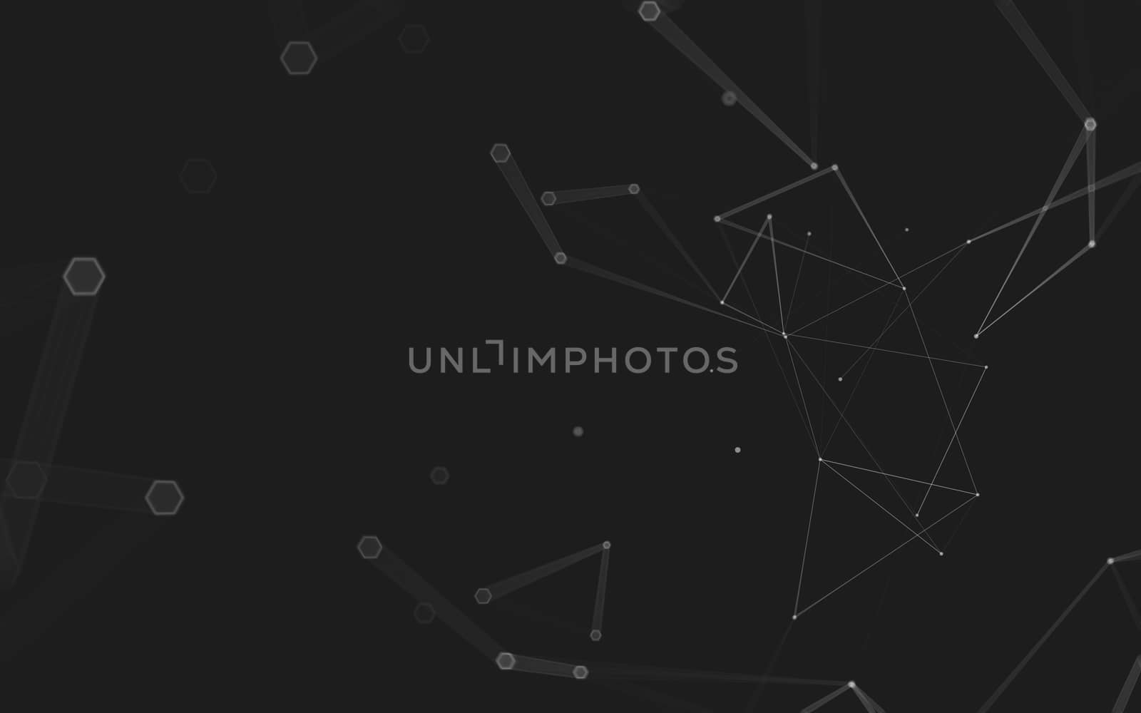 Abstract polygonal space low poly dark background with connecting dots and lines. Connection structure. 3d rendering