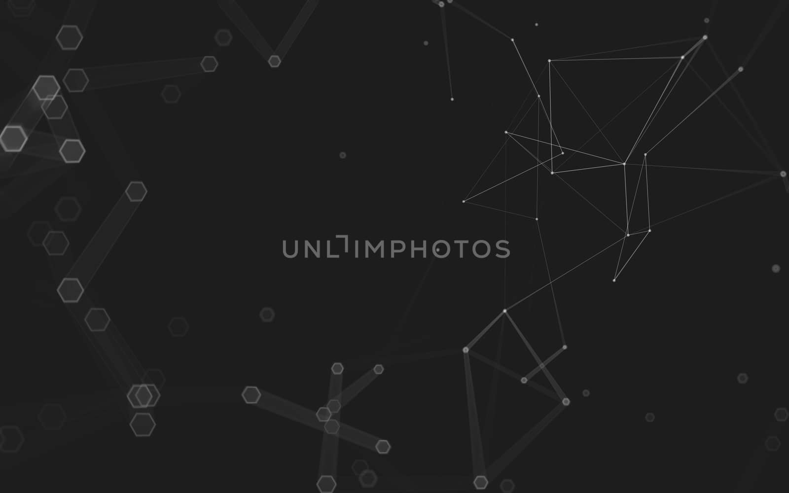 Abstract polygonal space low poly dark background, 3d rendering by teerawit