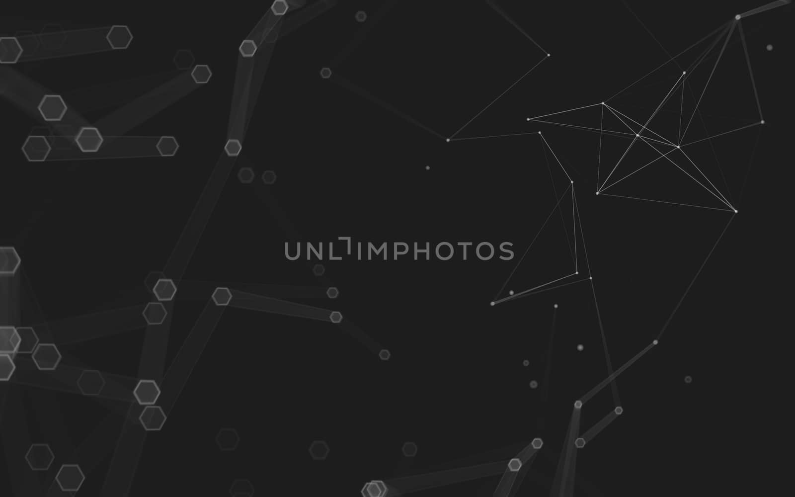 Abstract polygonal space low poly dark background, 3d rendering by teerawit