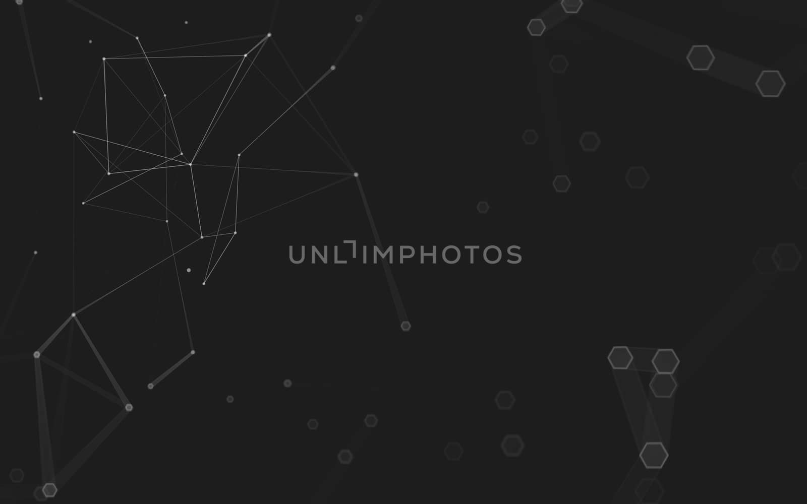 Abstract polygonal space low poly dark background, 3d rendering by teerawit