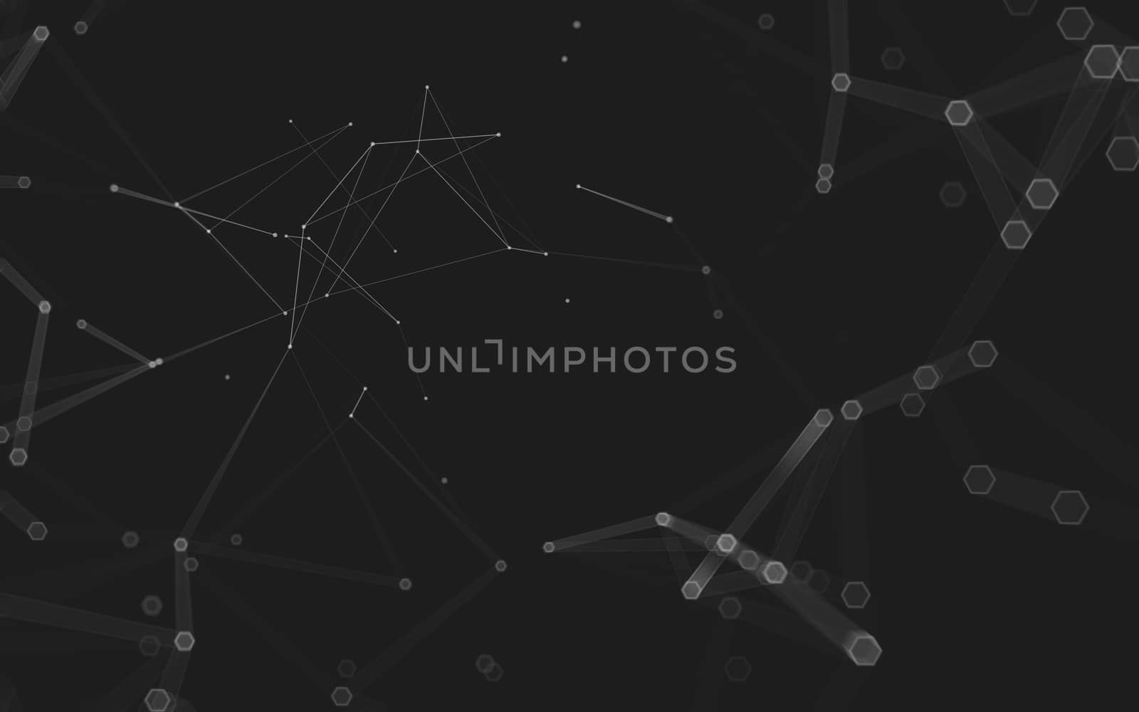 Abstract polygonal space low poly dark background with connecting dots and lines. Connection structure. 3d rendering