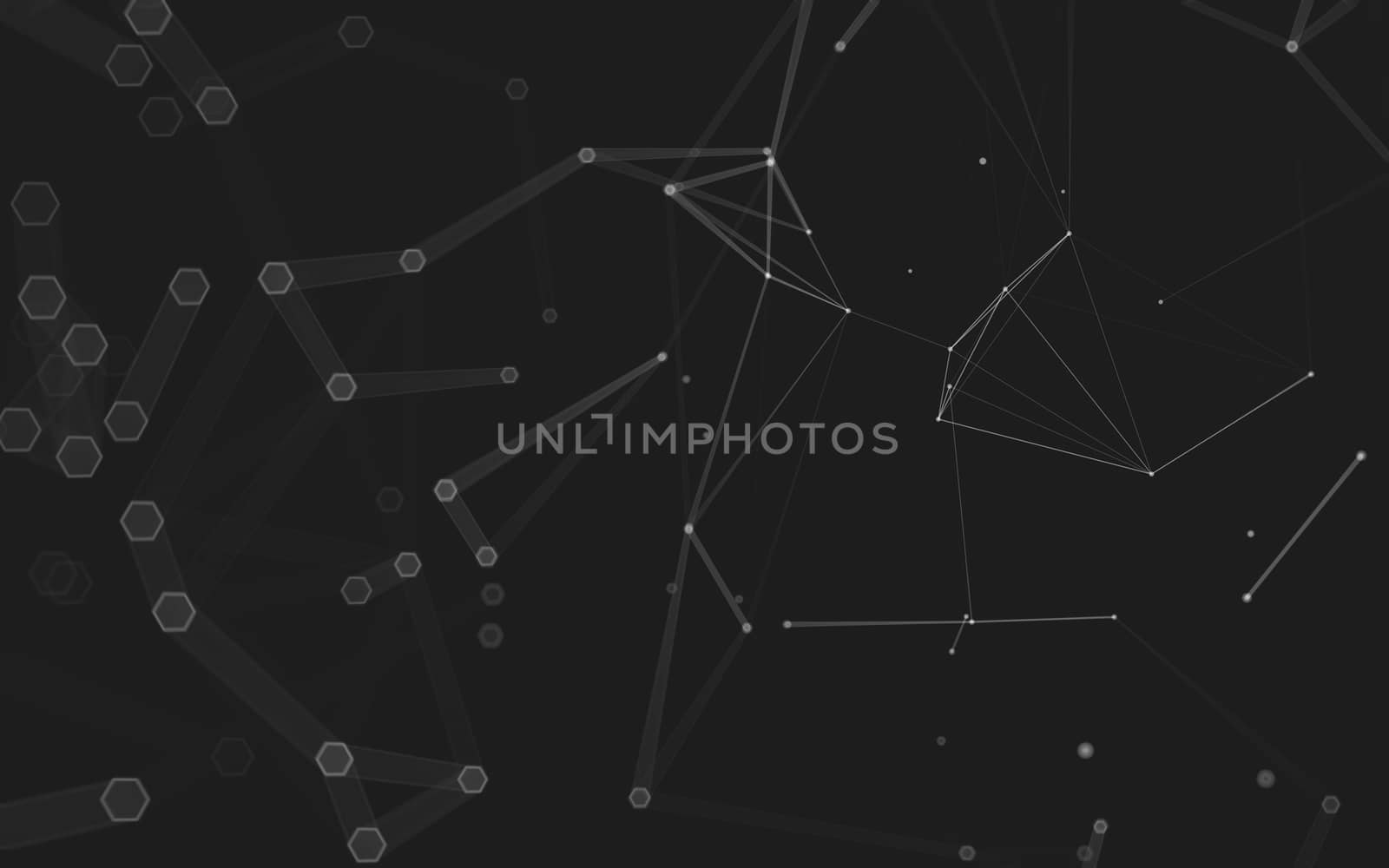 Abstract polygonal space low poly dark background, 3d rendering by teerawit