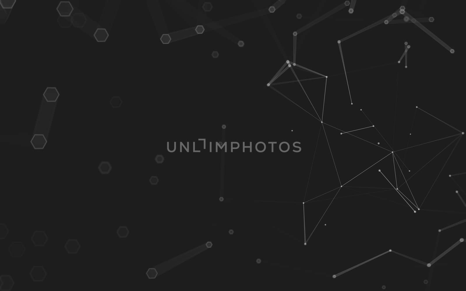 Abstract polygonal space low poly dark background, 3d rendering by teerawit