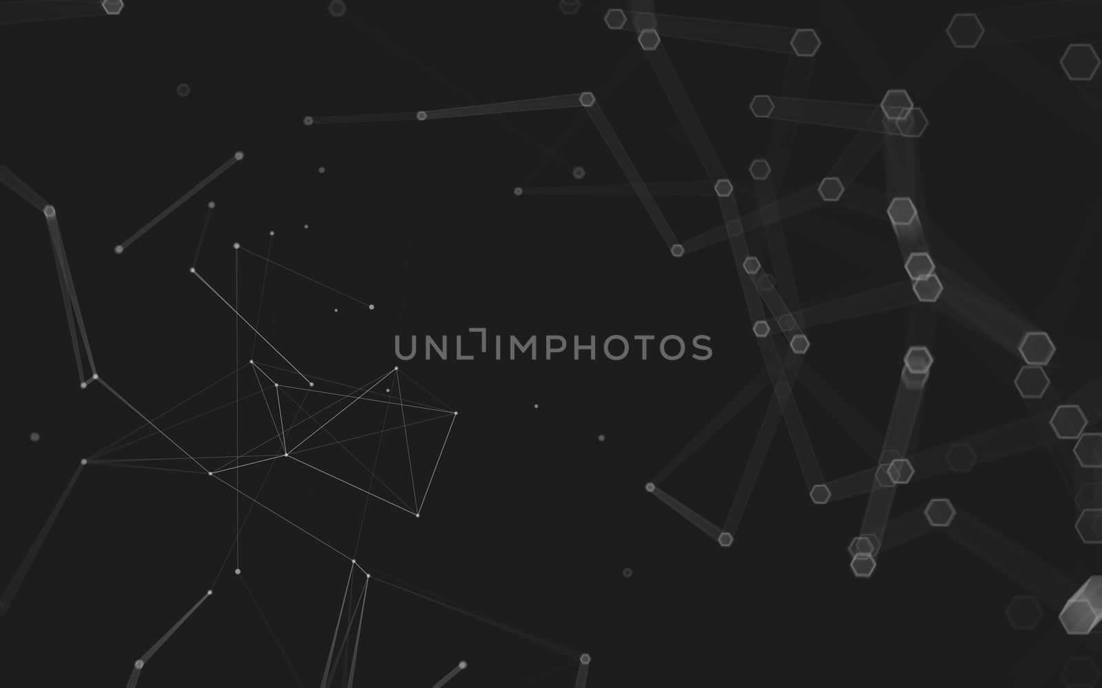 Abstract polygonal space low poly dark background, 3d rendering by teerawit