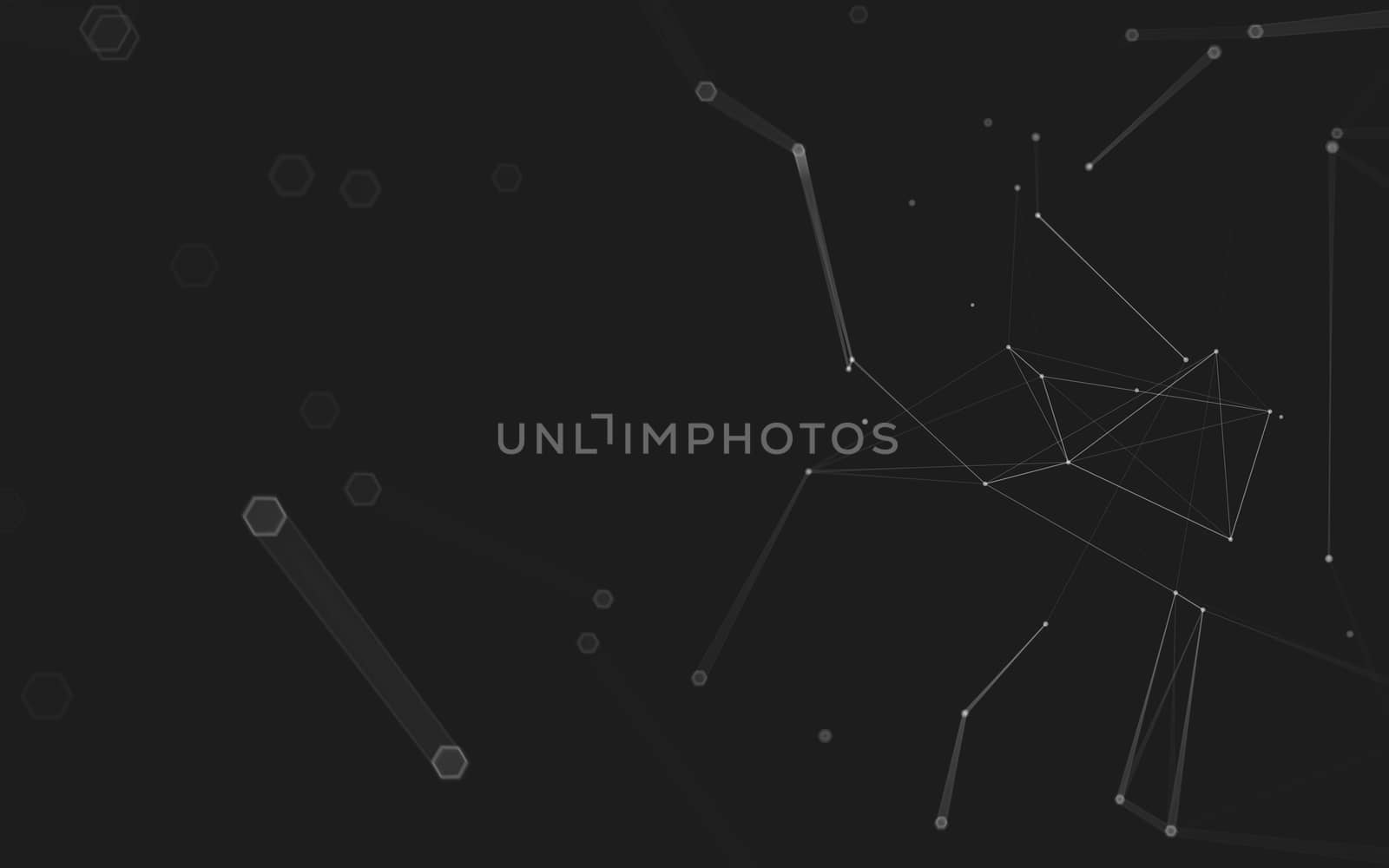 Abstract polygonal space low poly dark background, 3d rendering by teerawit