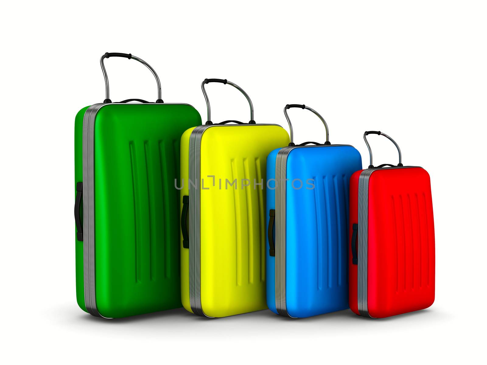 Travel bags on white background. Isolated 3D image
