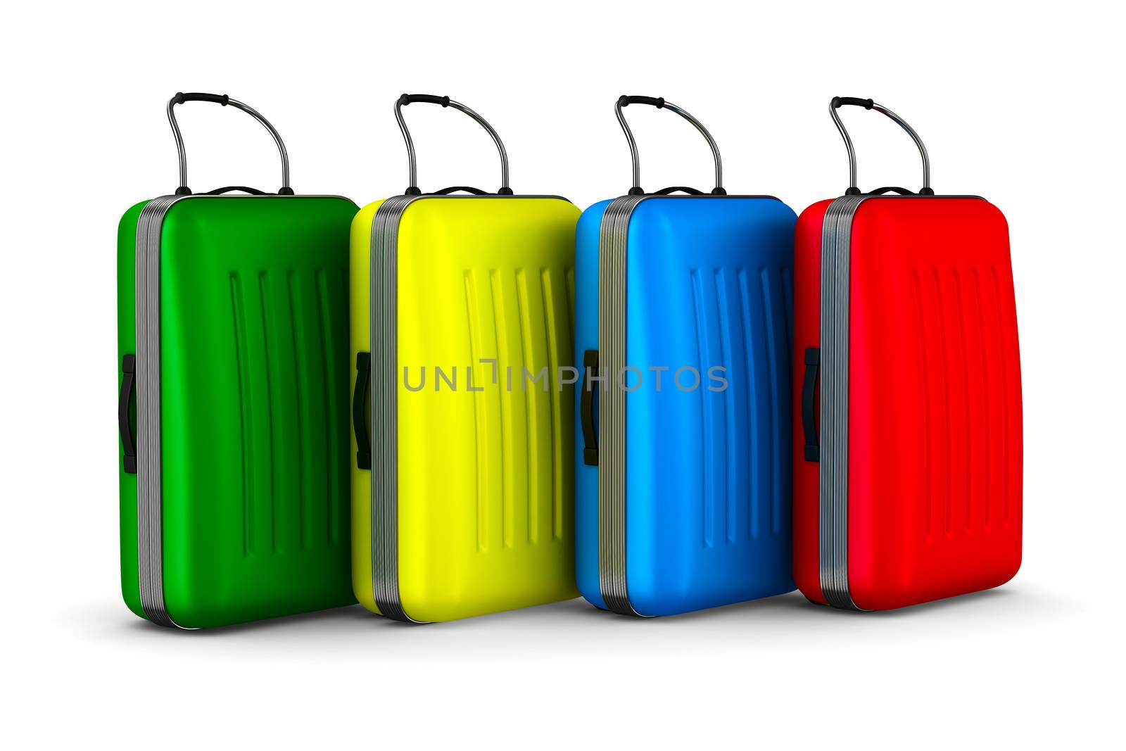 Travel bags on white background. Isolated 3D image by ISerg