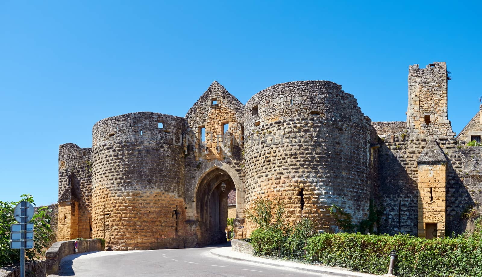 A GAte in the wall of the historic Town of Domme, Dordogne-Perigord, France