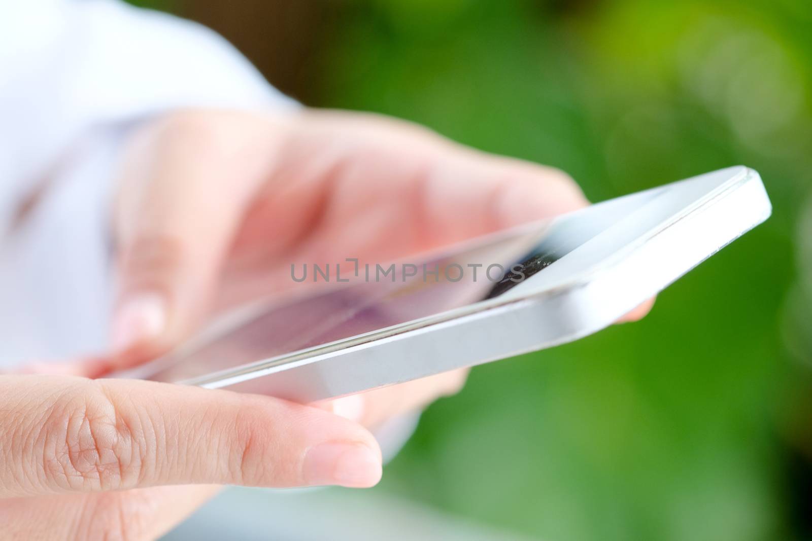 Image of Woman hand Using a Smart Phone background,communication