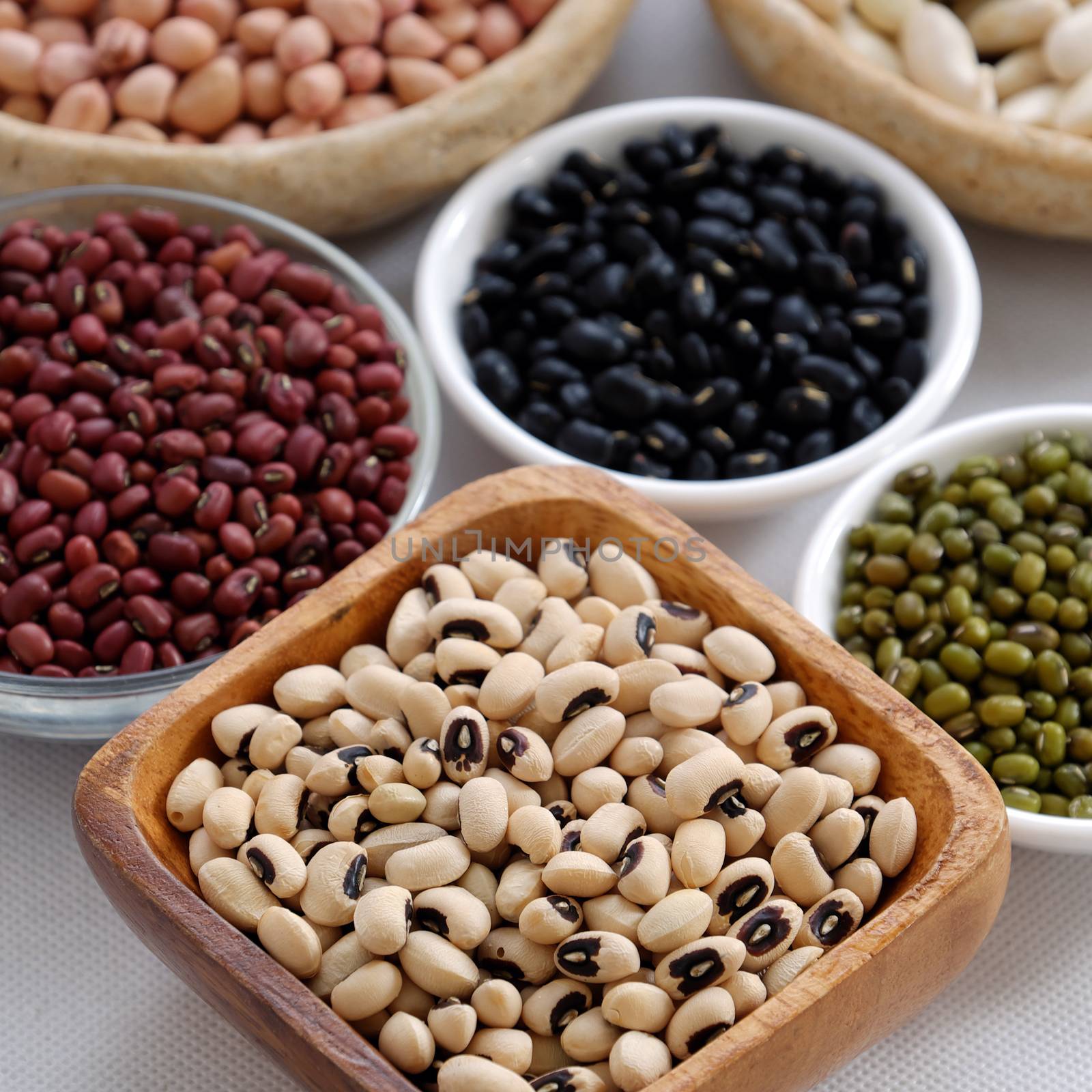 Collection of bean on white background by xuanhuongho