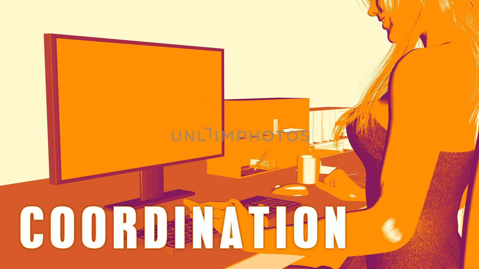  Coordination Concept Course with Woman Looking at Computer