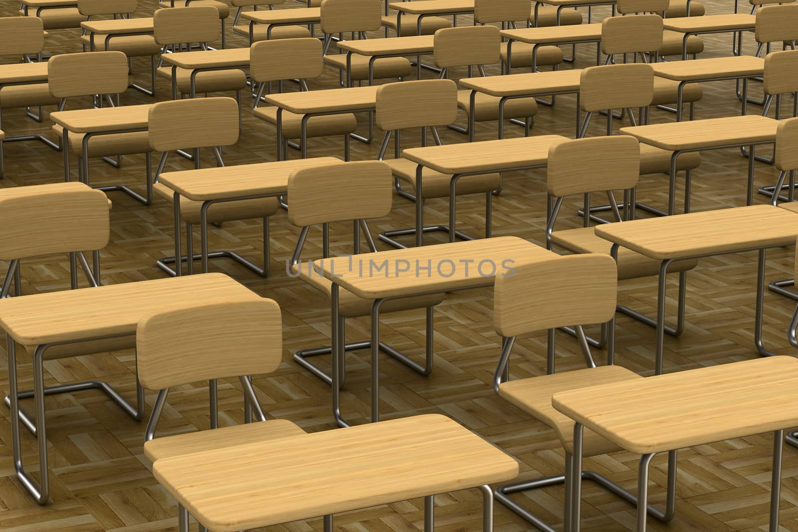 Classroom on white background. Isolated 3D image by ISerg