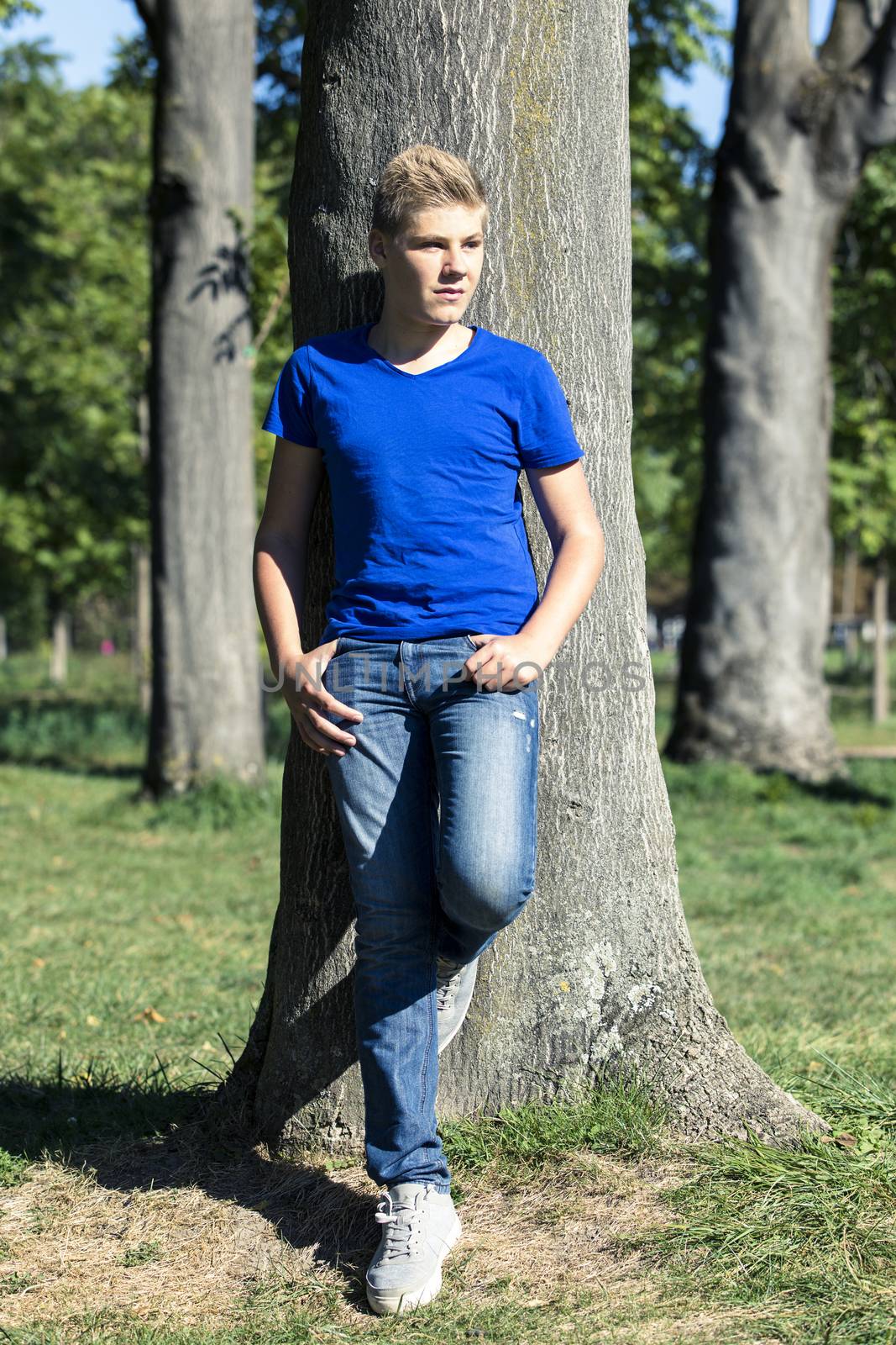 Teenager in a park on summer