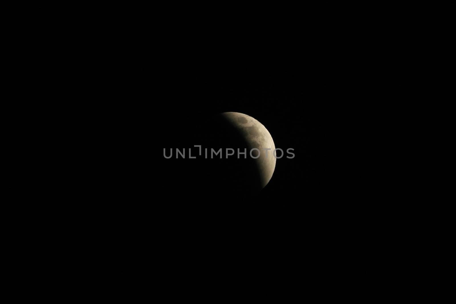 Partial before total lunar eclipse 2015, also known as blood moon, photographed sep 27th, 8-11 pm, in the mountains of Colombia at 3'560 mabsl, national park Cocuy.