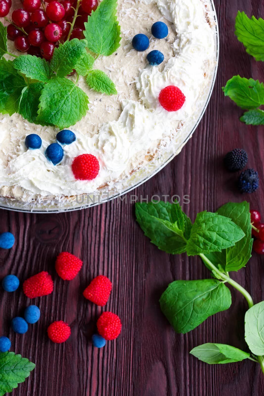 cake on a red background by AlexBush