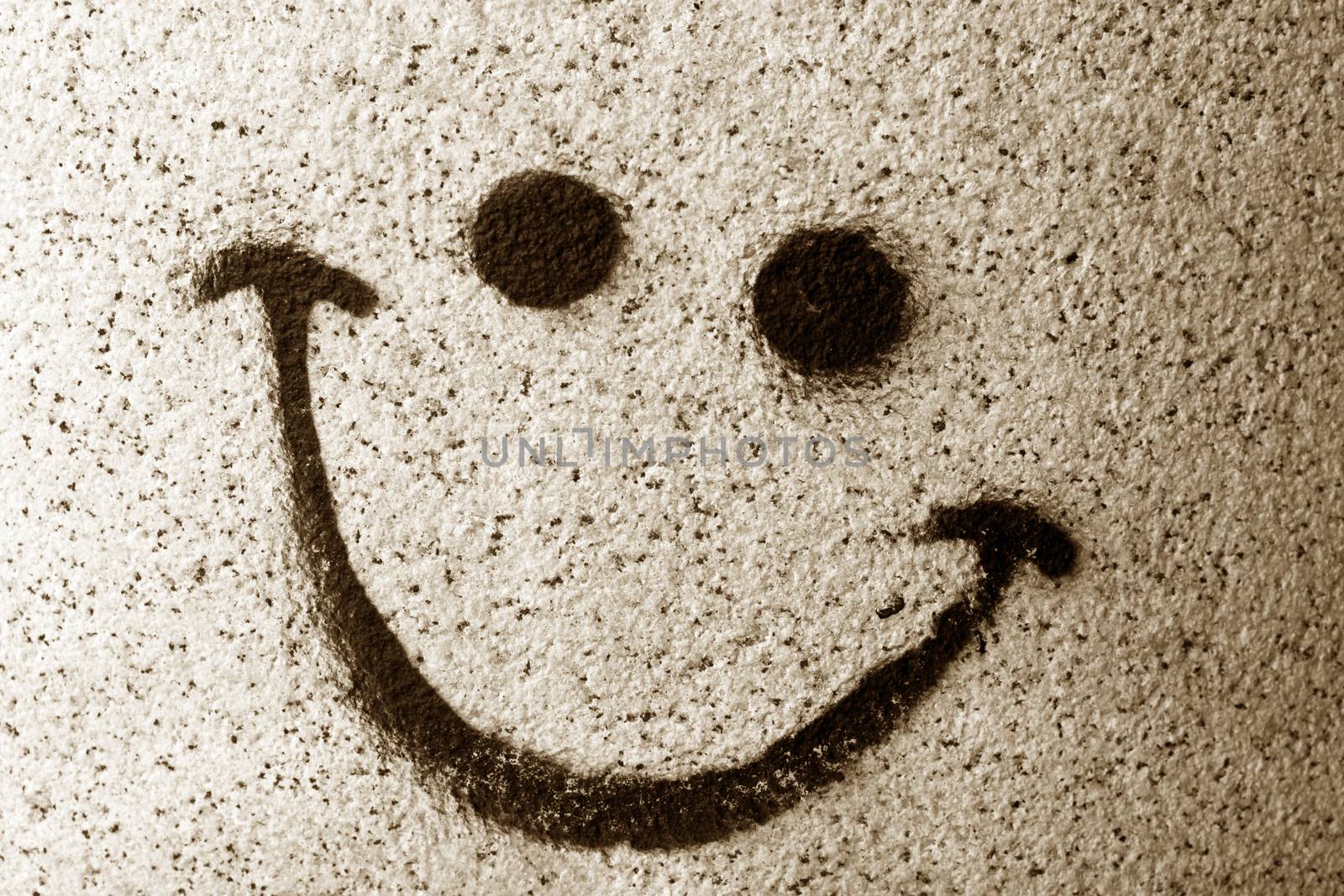 the smile painted on the wall