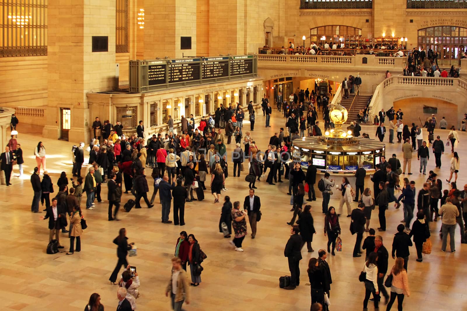 New York, USA - October12, 2012: Interior of Grand Central Station in New York. The terminal is the largest train station in the world by number of platforms having 44 in New York 12 October, 2012