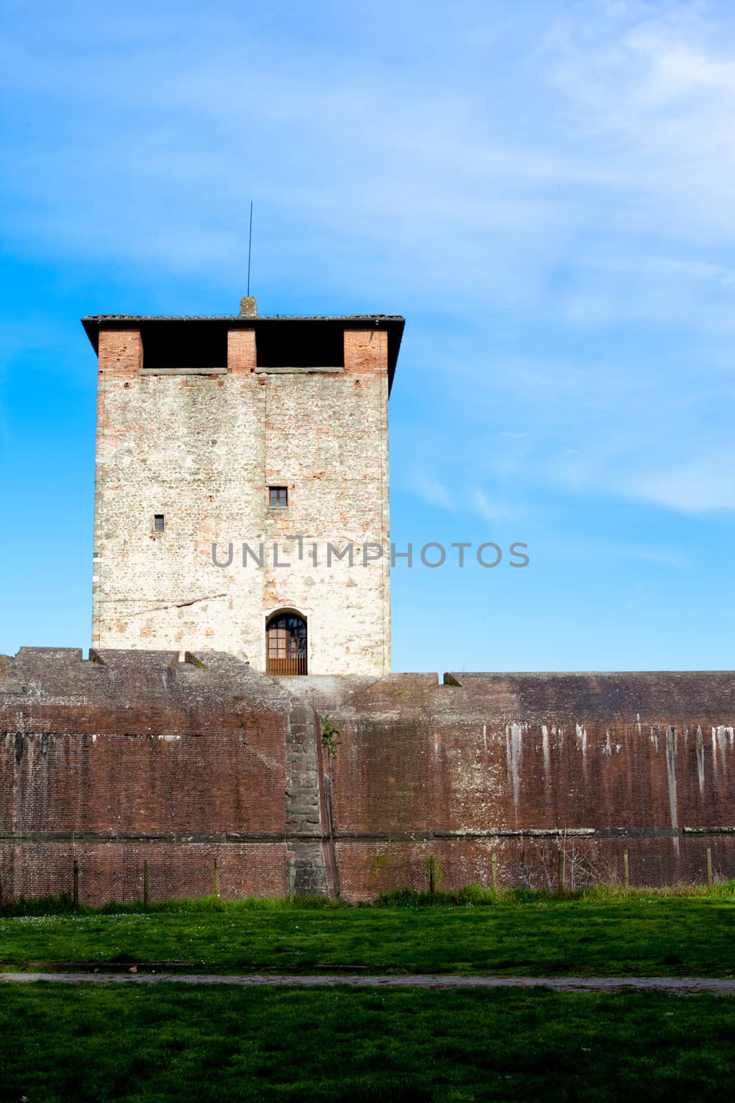 An old medieval tower and wall  in Pistoia
