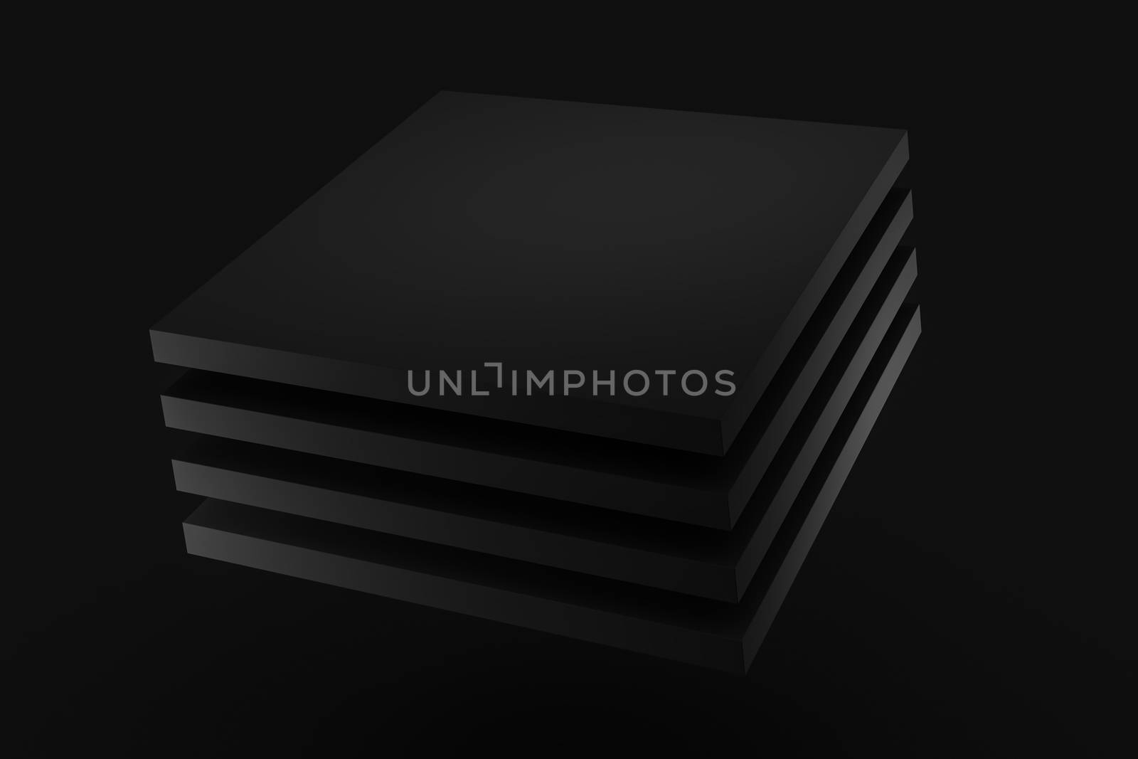 black stack box cloth fabric levitation on black background 3d r by chingraph