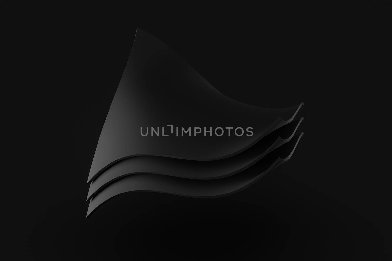 black stack box cloth fabric levitation on black background 3d r by chingraph