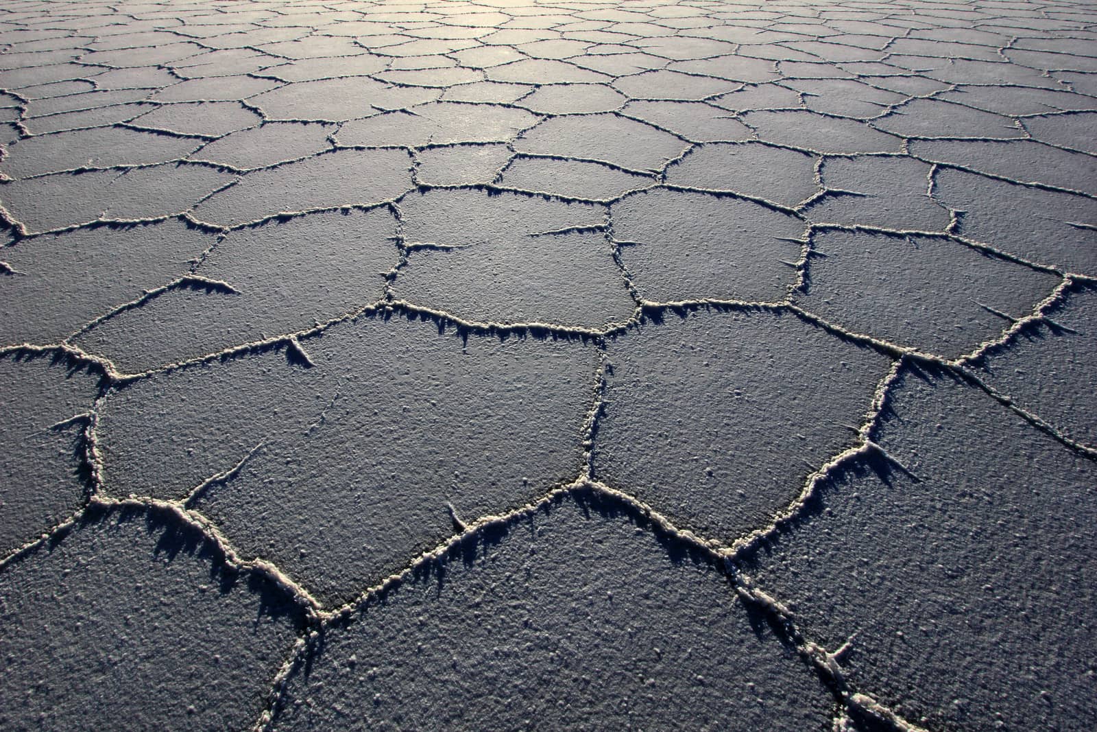 Structure on Salar de Uyuni, salt lake, is largest salt flat in the world, altiplano, Bolivia, South America