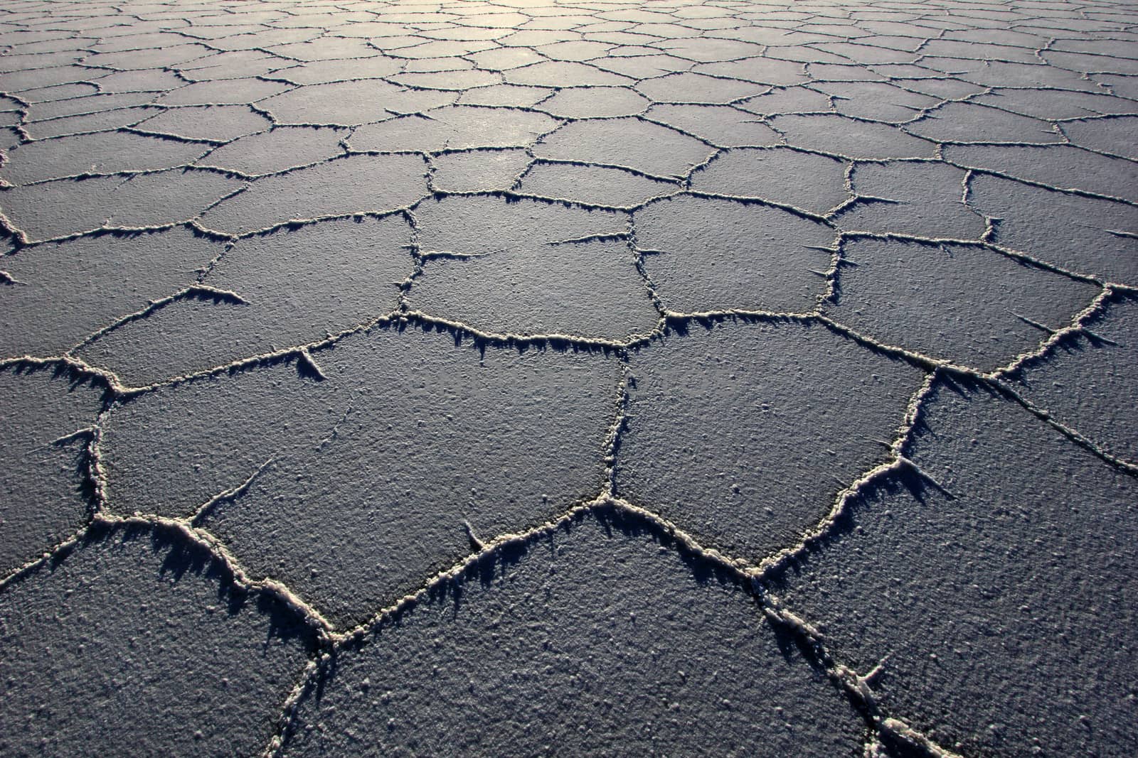 Structure on Salar de Uyuni, salt lake, is largest salt flat in the world, altiplano, Bolivia, South America