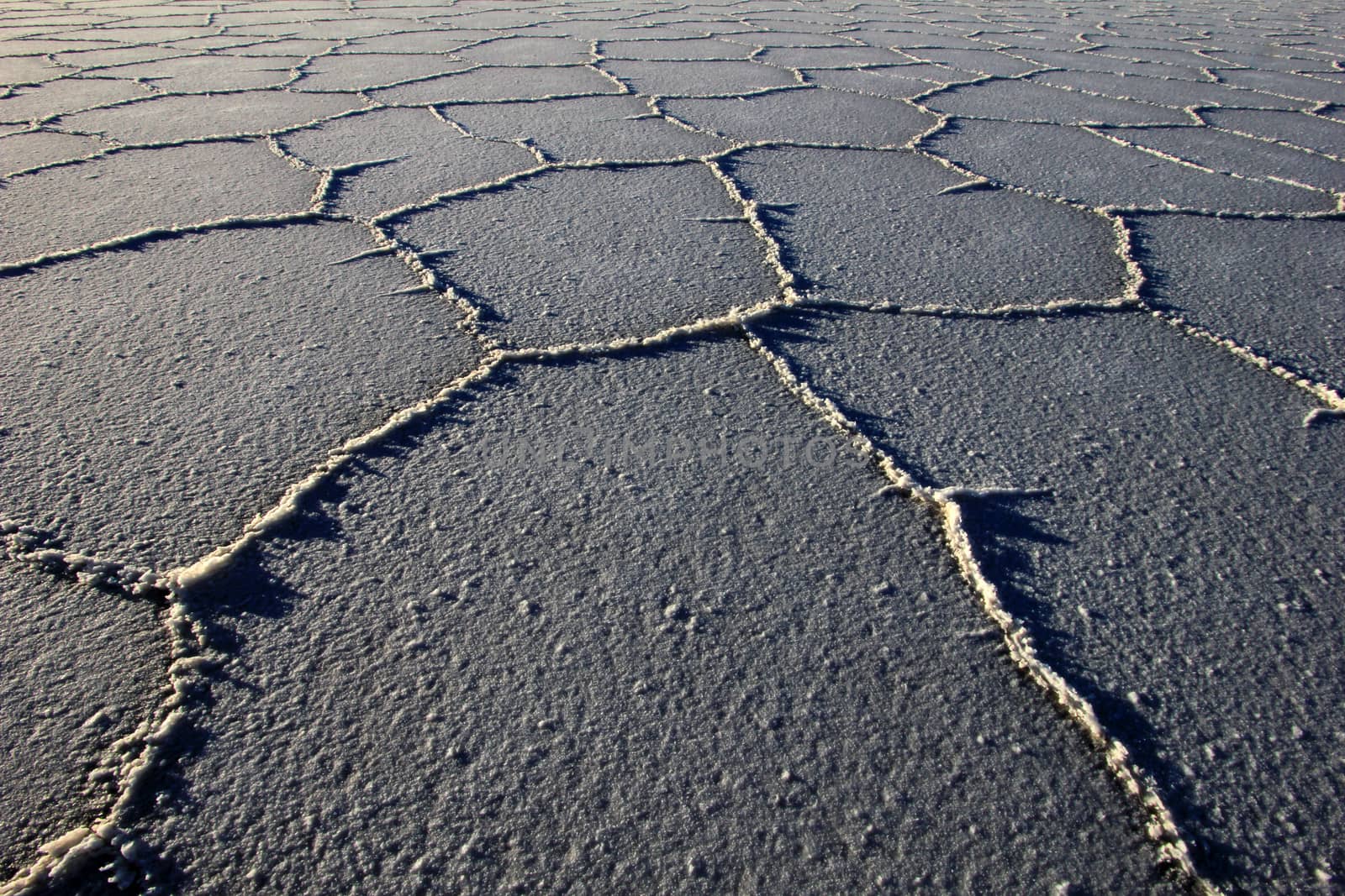 Structure on Salar de Uyuni, salt lake, is largest salt flat in the world, altiplano, Bolivia, South America