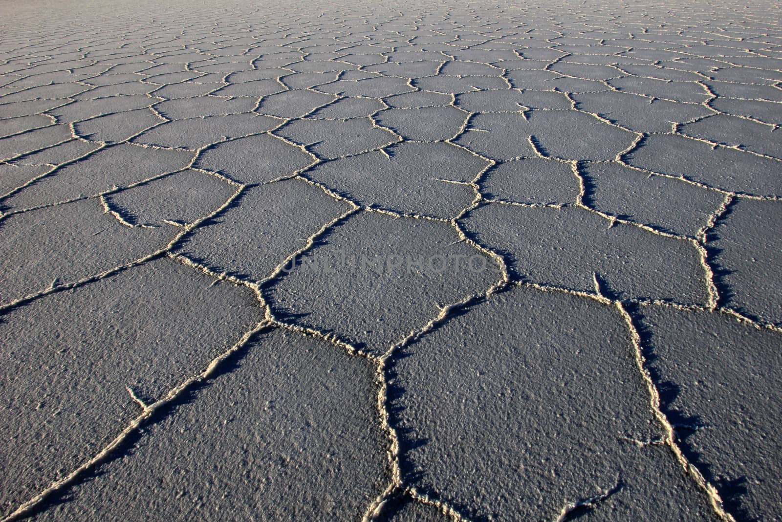 Structure on Salar de Uyuni, salt lake, is largest salt flat in the world, altiplano, Bolivia, South America