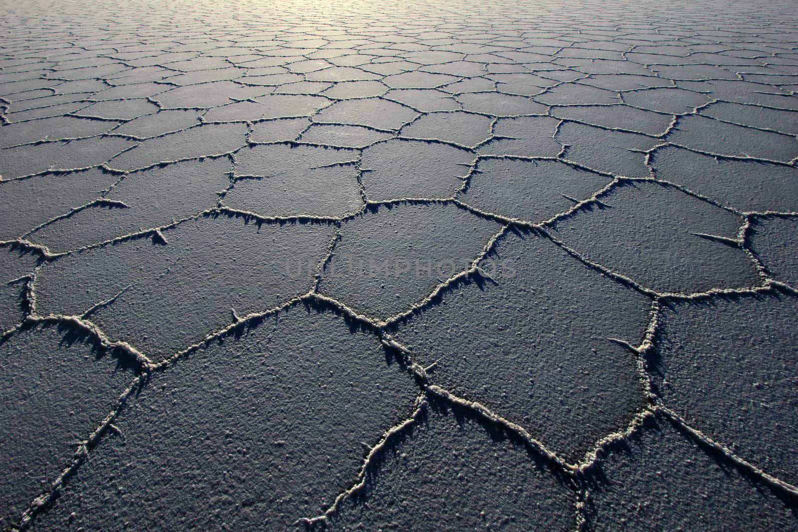 Structure on Salar de Uyuni, salt lake, is largest salt flat in the world, altiplano, Bolivia, South America