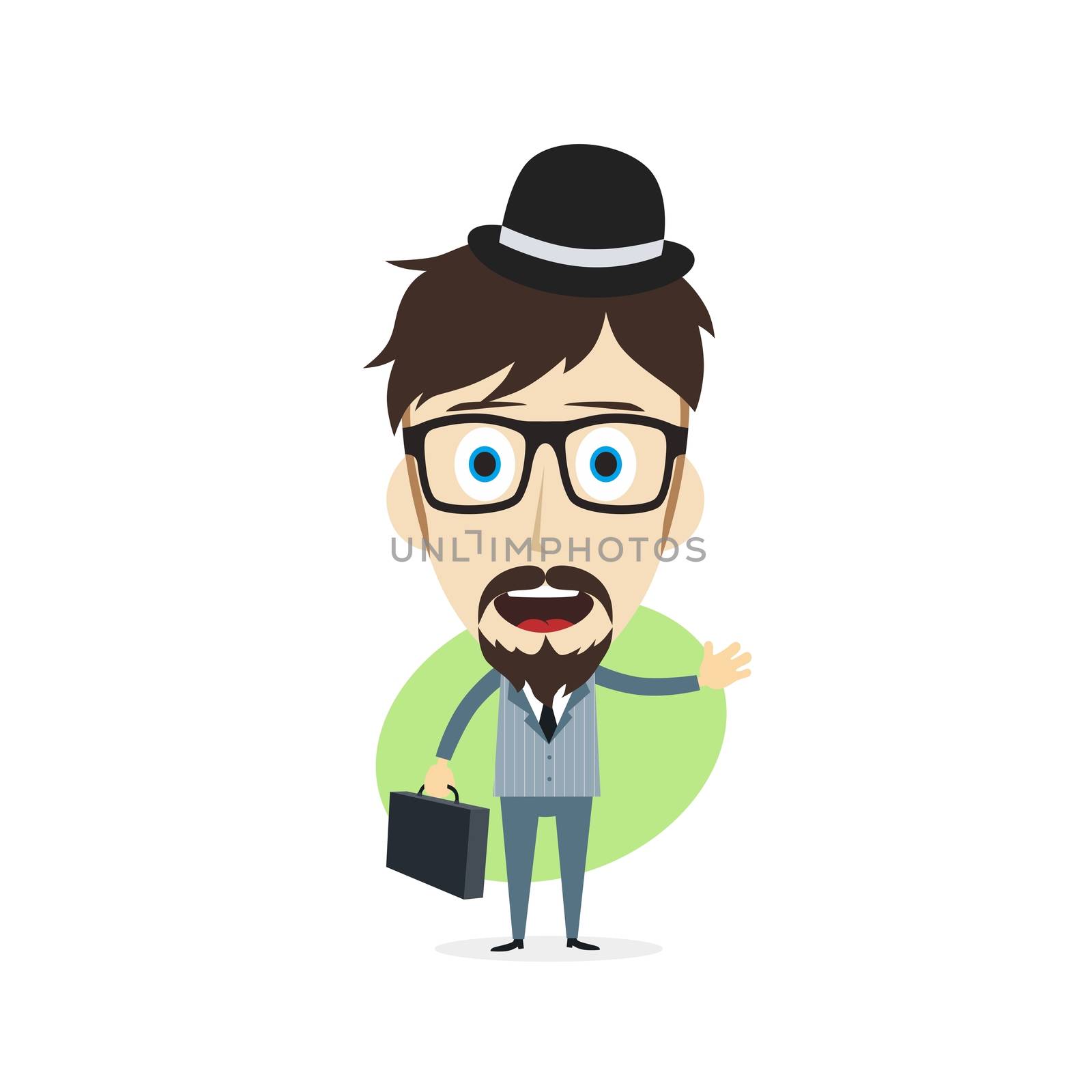 happy businessman cartoon character theme vector art illustration