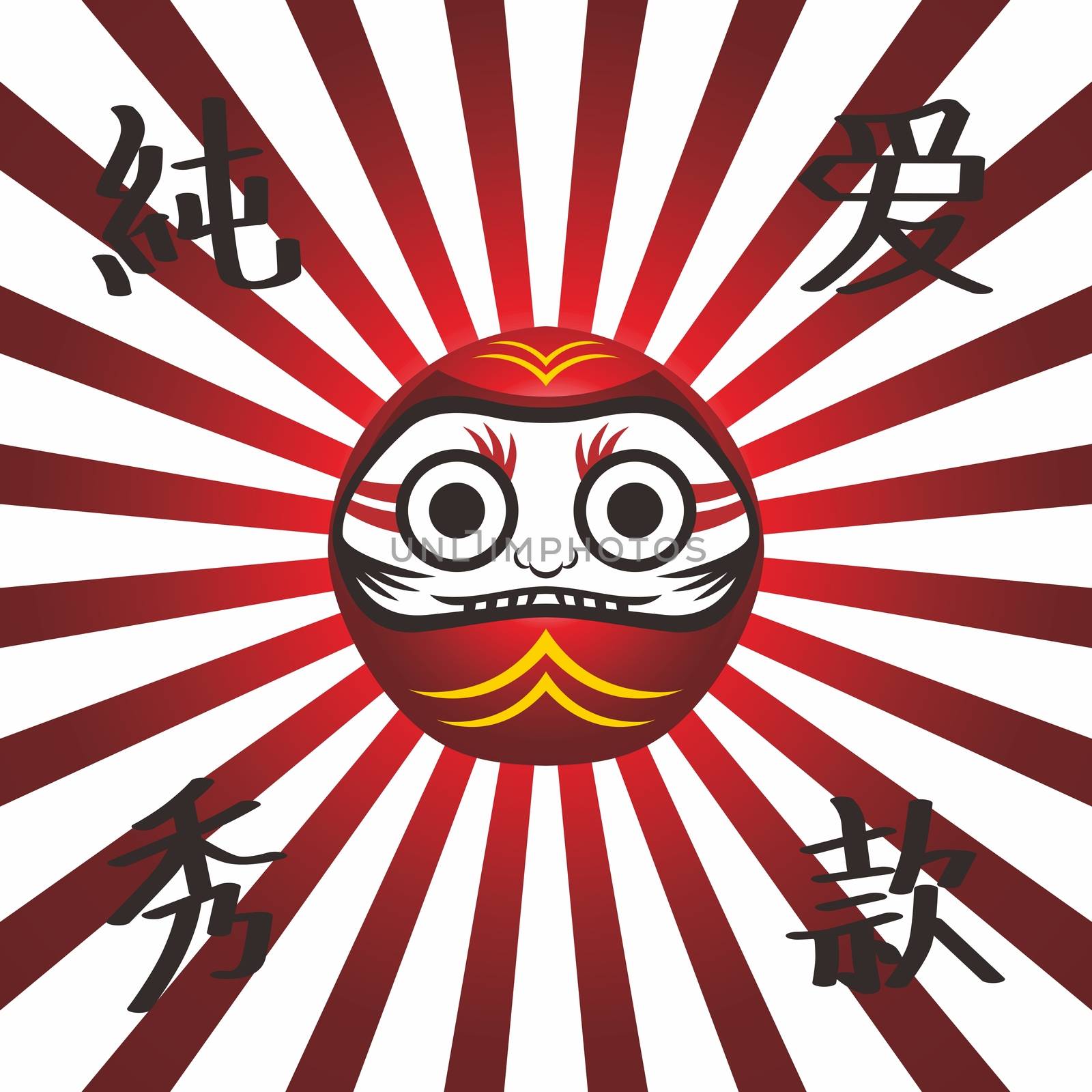 japan warrior doll character theme vector art illustration