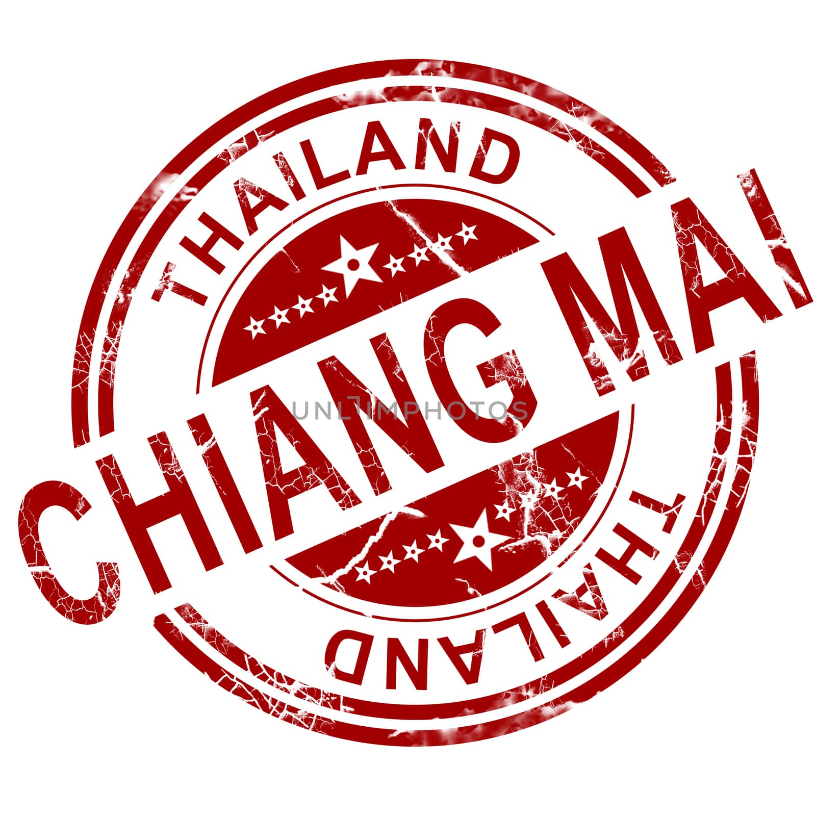 Red Chiang Mai stamp by tang90246