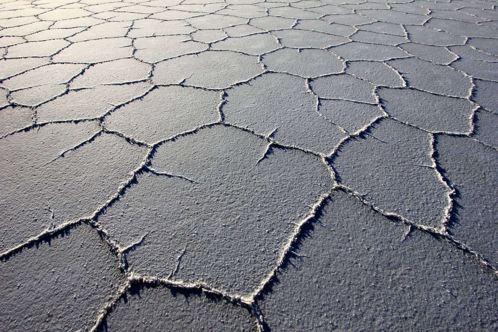 Structure on Salar de Uyuni, salt lake, is largest salt flat in the world, altiplano, Bolivia, South America