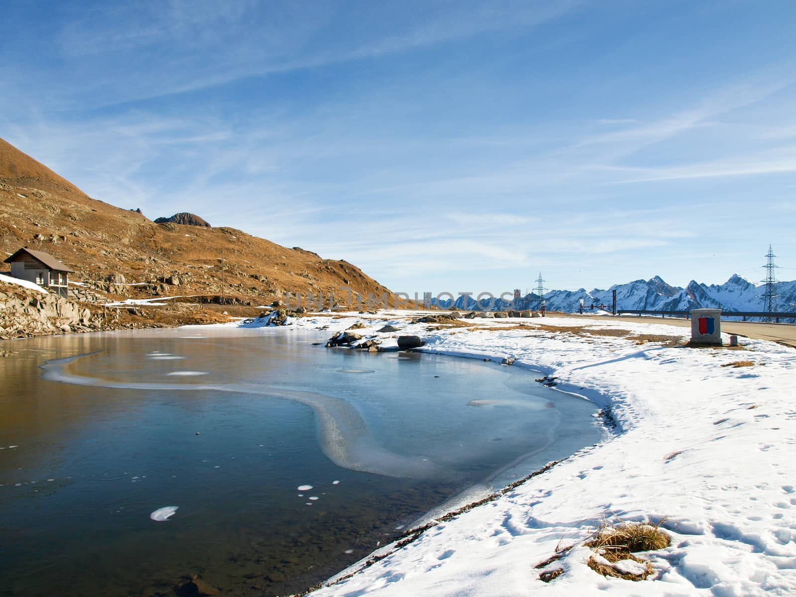 Nufenenpass, Switzerland: Bedretto Valley and the Nufenen pass with residual snow