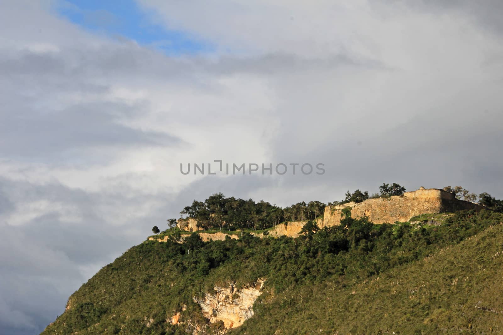 Pre inca ruin Kuelap high up in the north peruvian mountains near Chachapoyas. It was built to be a fortress.