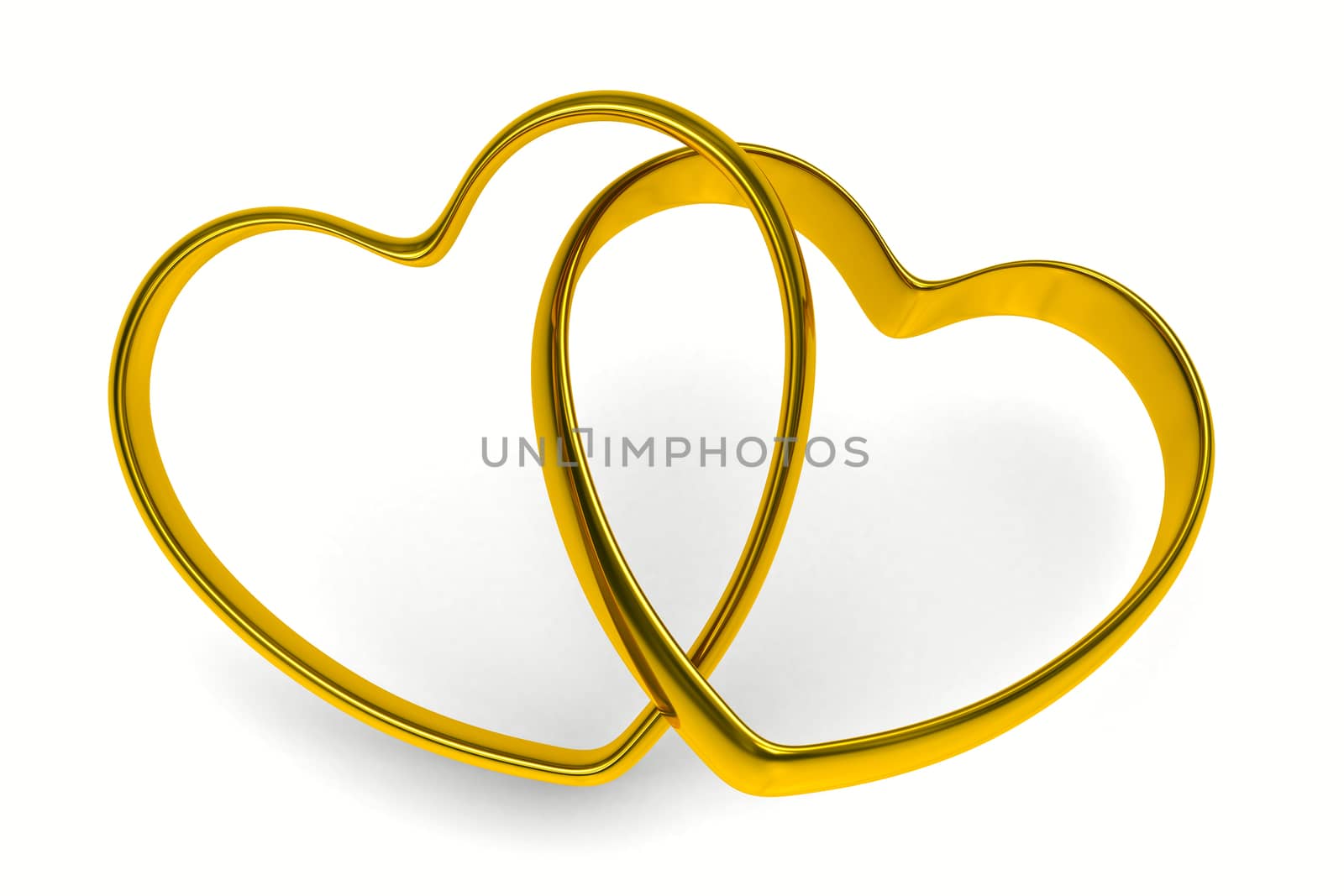 wedding rings on white background. Isolated 3D image by ISerg