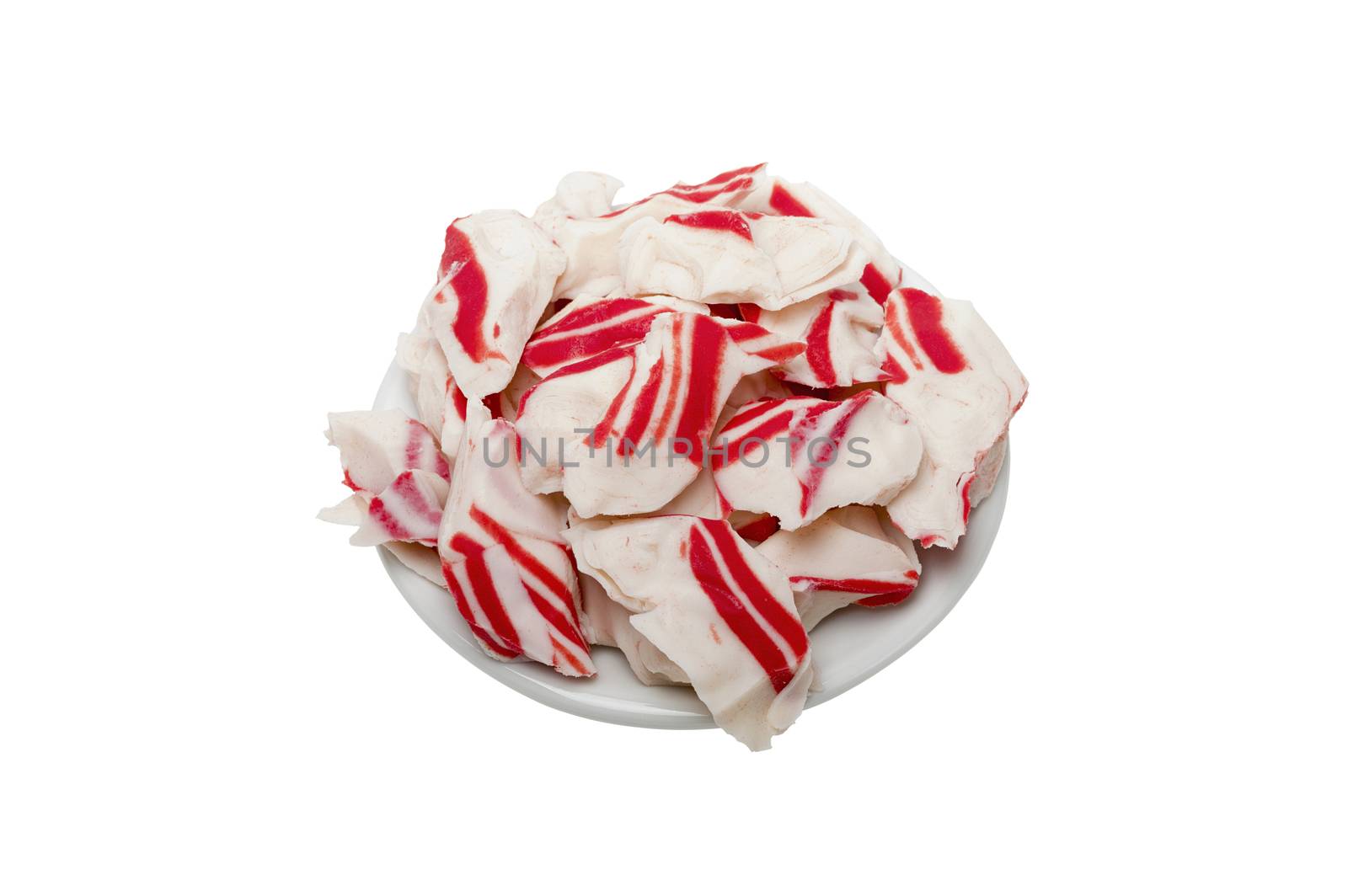 white with red roasted chunks of crab meat isolate